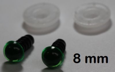 1 Paar Sicherheitsaugen transparent durchgefärbt tiefgrün