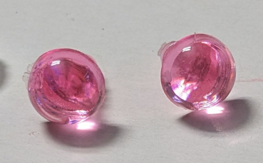 Preview: 1 Paar Sicherheitsaugen transparente Pupille transparent rosa 10 mm