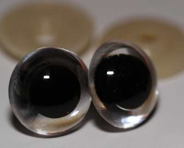 1 Paar Sicherheitsaugen Katzenaugen lange Pupille blue pearl dunkel 15 mm 