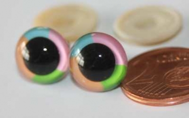 1 Paar Sicherheitsaugen Exclusiv 4-farbig Rainbow