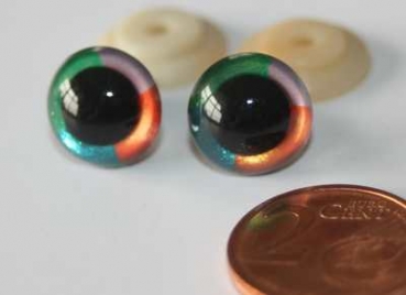 1 Paar Sicherheitsaugen Exclusiv 4-farbig Rainbow met.