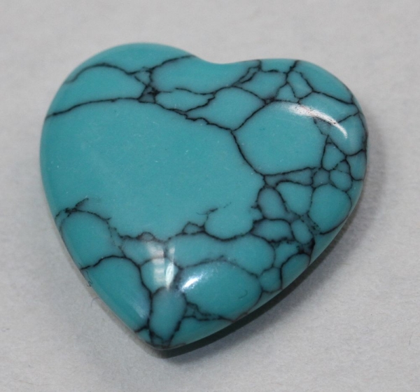 1 Herz Naturstein Türkis ca. 20 mm x 20 mm x 6 mm