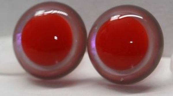 1 Paar Sicherheitsaugen rote Pupille Iris Softpink metallic