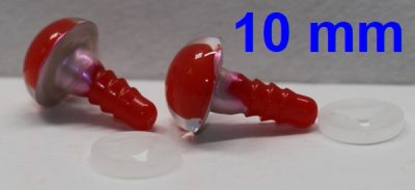 1 Paar Sicherheitsaugen rote Pupille Iris Softpink metallic