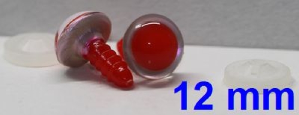 1 Paar Sicherheitsaugen rote Pupille Iris Softpink metallic