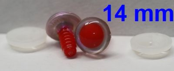 1 Paar Sicherheitsaugen rote Pupille Iris Softpink metallic