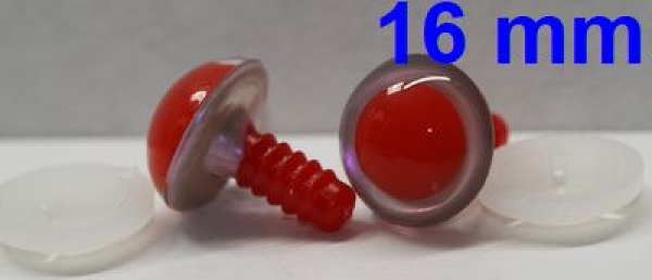1 Paar Sicherheitsaugen rote Pupille Iris Softpink metallic
