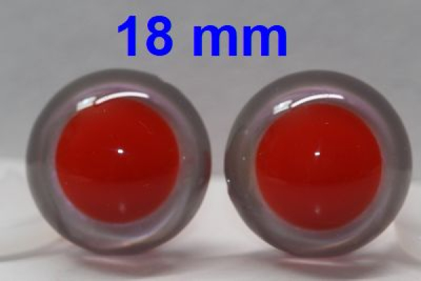Sicherheitsaugen rote Pupille Iris Softpink metallic 18 mm