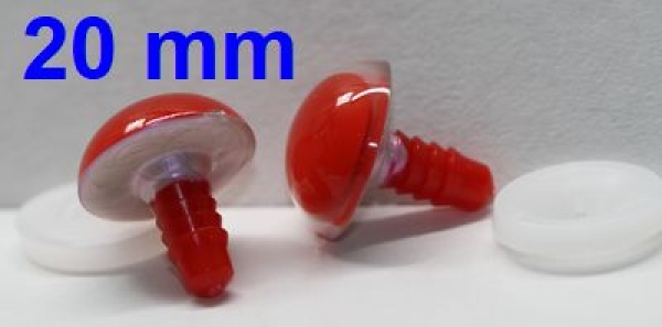 1 Paar Sicherheitsaugen rote Pupille Iris Softpink metallic