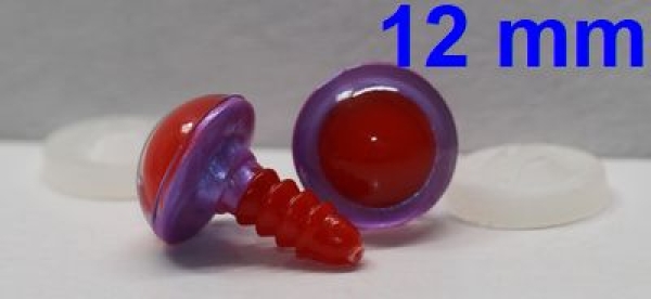 1 Paar Sicherheitsaugen rote Pupille Iris Lilacpurple metallic