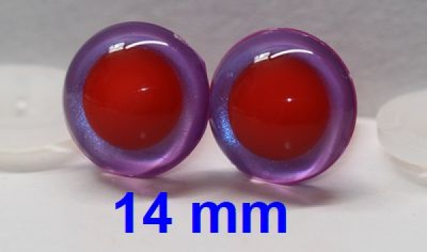1 Paar Sicherheitsaugen rote Pupille Iris Lilacpurple metallic