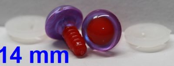 1 Paar Sicherheitsaugen rote Pupille Iris Lilacpurple metallic