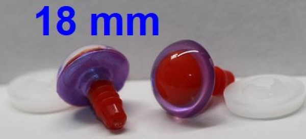 1 Paar Sicherheitsaugen rote Pupille Iris Lilacpurple metallic