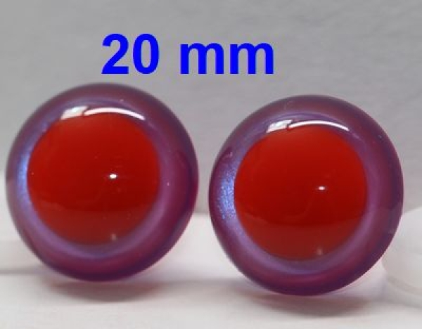 1 Paar Sicherheitsaugen rote Pupille Iris Lilacpurple metallic