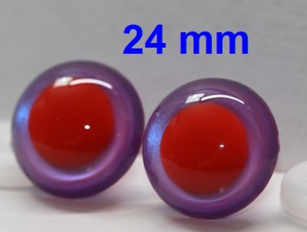 1 Paar Sicherheitsaugen rote Pupille Iris Lilacpurple metallic