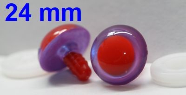1 Paar Sicherheitsaugen rote Pupille Iris Lilacpurple metallic