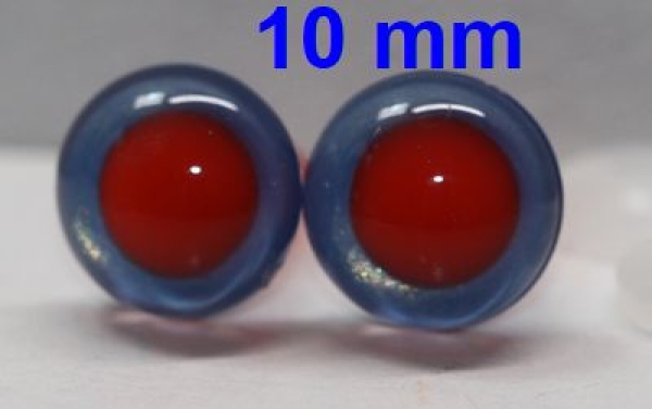 1 Paar Sicherheitsaugen rote Pupille Iris Lightblue metallic