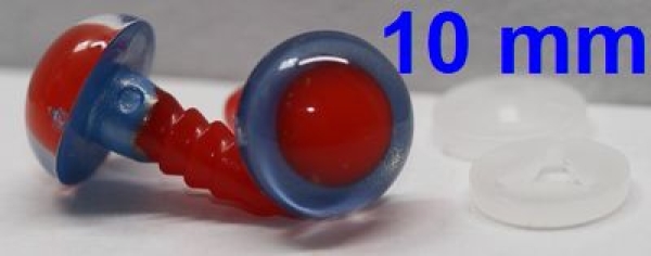 1 Paar Sicherheitsaugen rote Pupille Iris Lightblue metallic