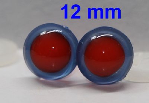 1 Paar Sicherheitsaugen rote Pupille Iris Lightblue metallic