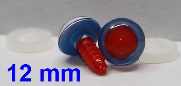 1 Paar Sicherheitsaugen rote Pupille Iris Lightblue metallic