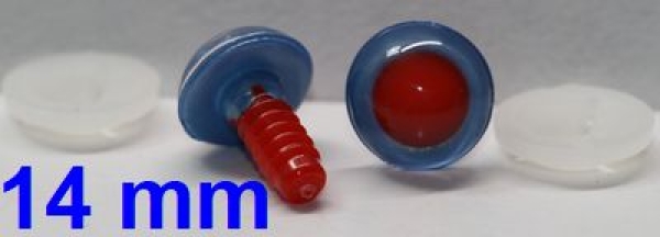 1 Paar Sicherheitsaugen rote Pupille Iris Lightblue metallic