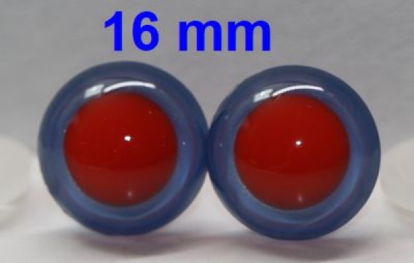 1 Paar Sicherheitsaugen rote Pupille Iris Lightblue metallic