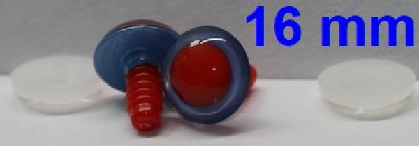1 Paar Sicherheitsaugen rote Pupille Iris Lightblue metallic