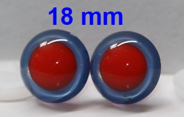 1 Paar Sicherheitsaugen rote Pupille Iris Lightblue metallic