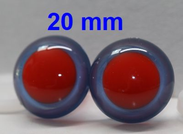 1 Paar Sicherheitsaugen rote Pupille Iris Lightblue metallic