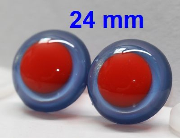1 Paar Sicherheitsaugen rote Pupille Iris Lightblue metallic