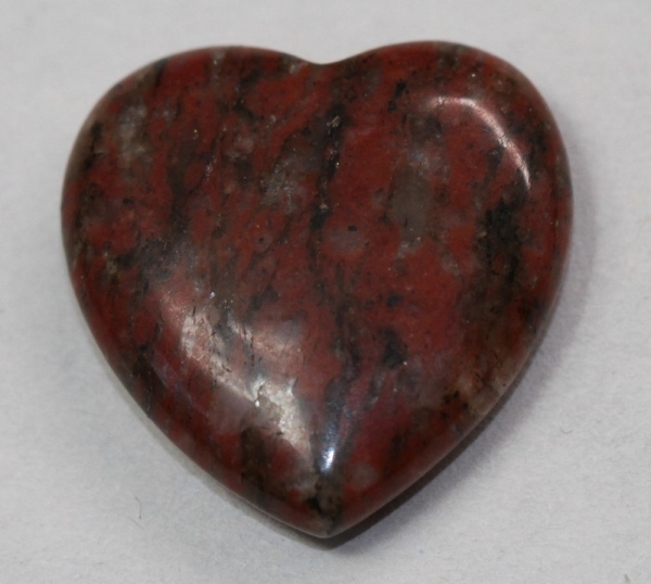 1 Herz Naturstein roter Jaspis ca. 20 mm x 20 mm x 6 mm