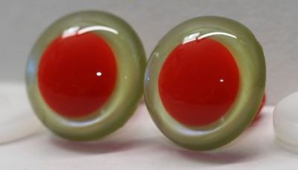 1 Paar Sicherheitsaugen rote Pupille Iris Fluoyellow metallic