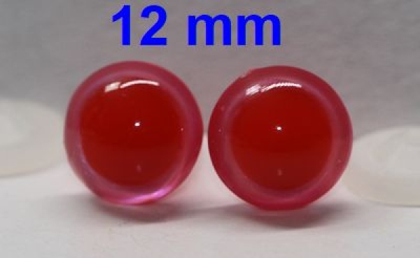 1 Paar Sicherheitsaugen rote Pupille Iris Fluopink metallic