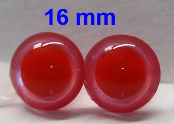 1 Paar Sicherheitsaugen rote Pupille Iris Fluopink metallic
