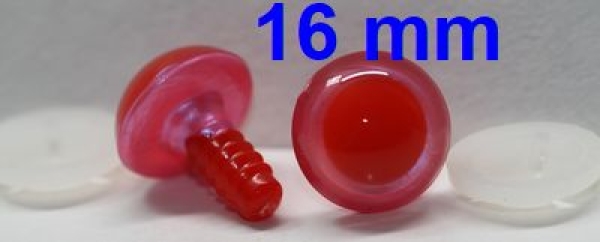 1 Paar Sicherheitsaugen rote Pupille Iris Fluopink metallic