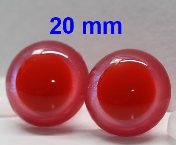 1 Paar Sicherheitsaugen rote Pupille Iris Fluopink metallic
