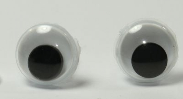 1 Paar 10 mm Sicherheitsaugen Comic Wackelaugen weiß schwarz