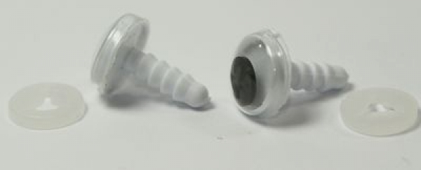 1 Paar 10 mm Sicherheitsaugen Comic Wackelaugen weiß schwarz