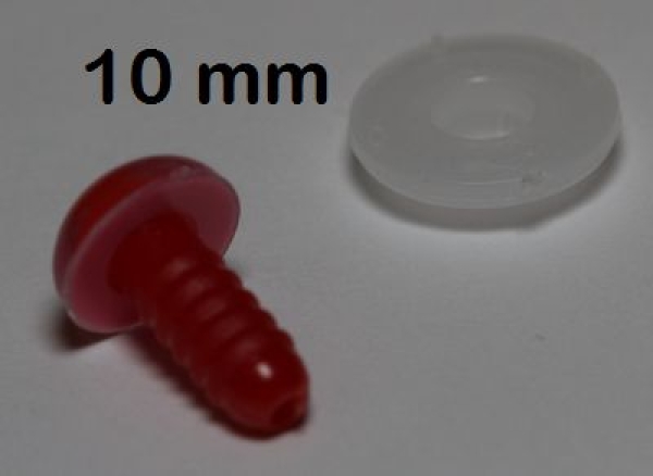 1 Paar Sicherheitsaugen rosa mit roter Pupille