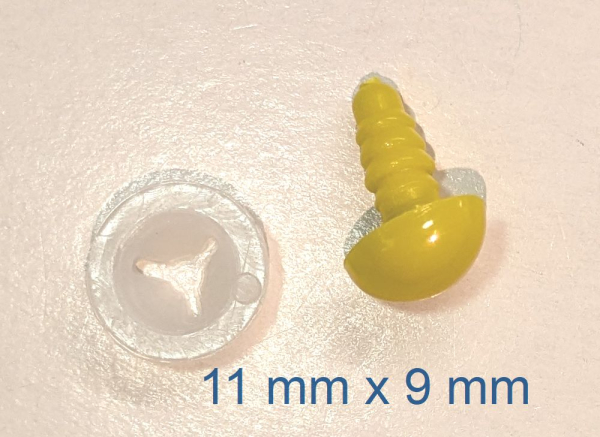 Sicherheitsnase dreieckig hart gelb glänzend mit Sicherheitsscheibe 11 mm 2