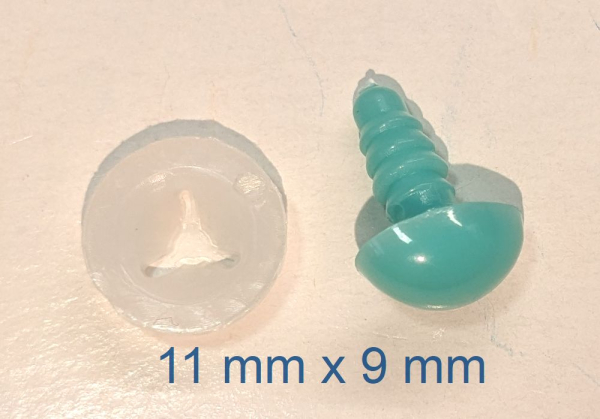 Sicherheitsnase dreieckig hart türkisgrün mit Sicherheitsscheibe 11 mm 2