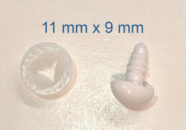 Sicherheitsnase dreieckig hart weiß mit Sicherheitsscheibe 11 mm 2