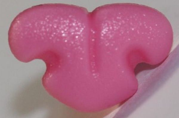 Sicherheitsnase 11 mm Katze hart pink mit Sicherheitsscheibe
