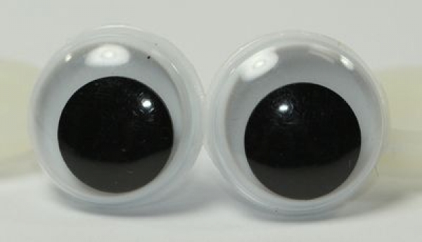 1 Paar 12 mm Sicherheitsaugen Comic Wackelaugen weiß schwarz