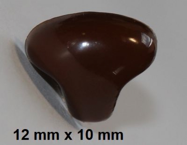 Sicherheitsnase 12 mm x 10 mm Katze dreieckig hart braun mit Sicherheitsscheibe