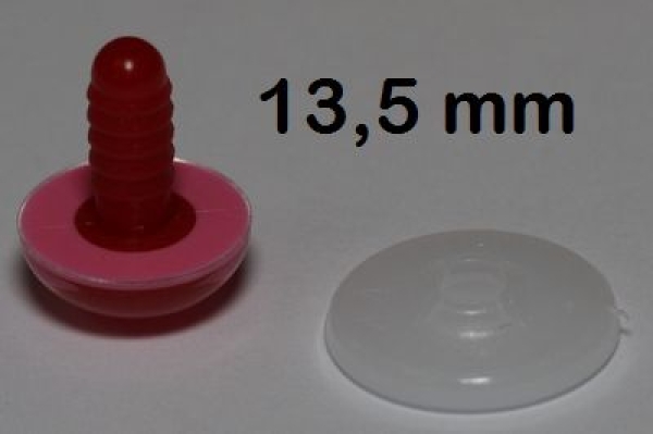 1 Paar Sicherheitsaugen rosa mit roter Pupille