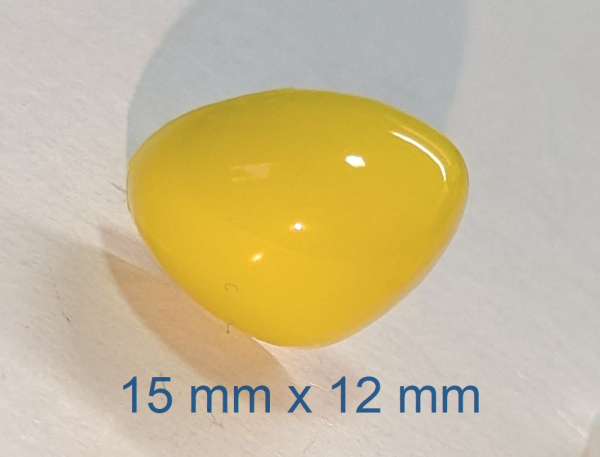 Sicherheitsnase dreieckig hart gelb glänzend mit Sicherheitsscheibe 15 mm