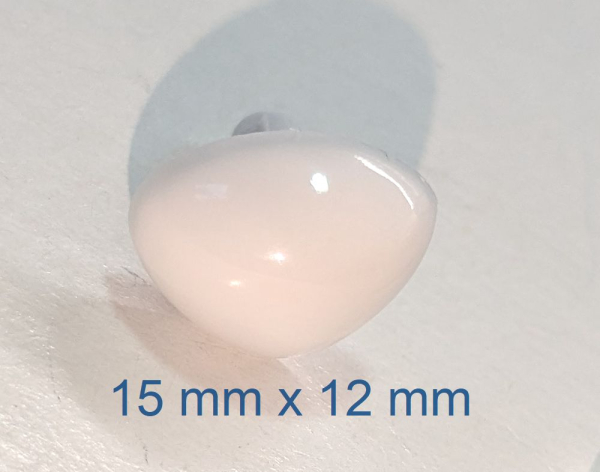 Sicherheitsnase dreieckig hart weiß mit Sicherheitsscheibe 15 mm