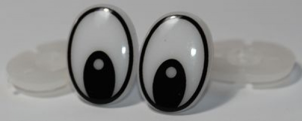 1 Paar 15 mm x 20 mm Sicherheitsaugen Comic weiß schwarz