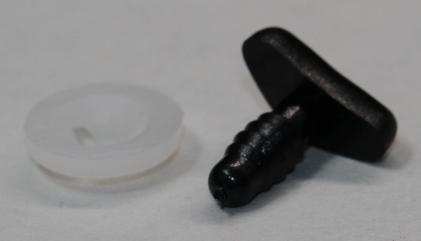 Sicherheitsnase 15 mm x 7 mm Katze hart schwarz mit Sicherheitsscheibe